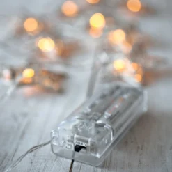 10er LED Lichterkette silberne Sterne batteriebetrieben