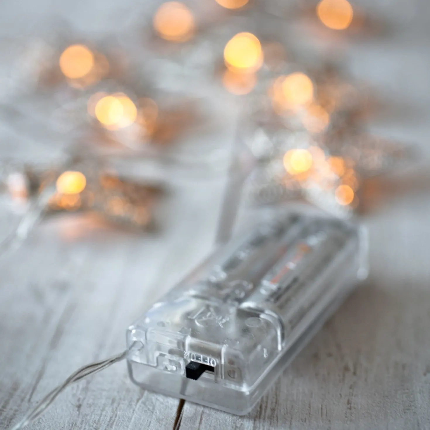 10er LED Lichterkette silberne Sterne batteriebetrieben