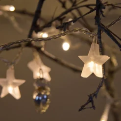 30er LED Lichterkette Stern warmweiß