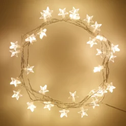 30er LED Lichterkette Stern warmweiß