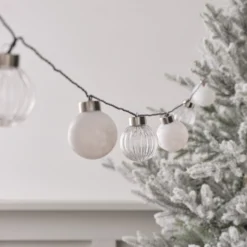 25er LED Lichterkette Weihnachtsbaumkugeln warmweiß