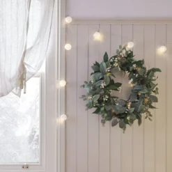25er LED Lichterkette Weihnachtsbaumkugeln warmweiß