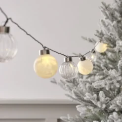 25er LED Lichterkette Weihnachtsbaumkugeln warmweiß