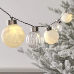 25er LED Lichterkette Weihnachtsbaumkugeln warmweiß