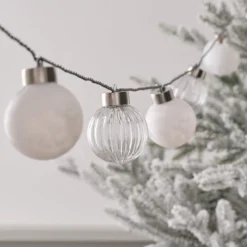 25er LED Lichterkette Weihnachtsbaumkugeln warmweiß