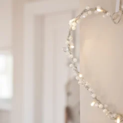 10er LED Lichterkranz Herz warmweiß batteriebetrieben