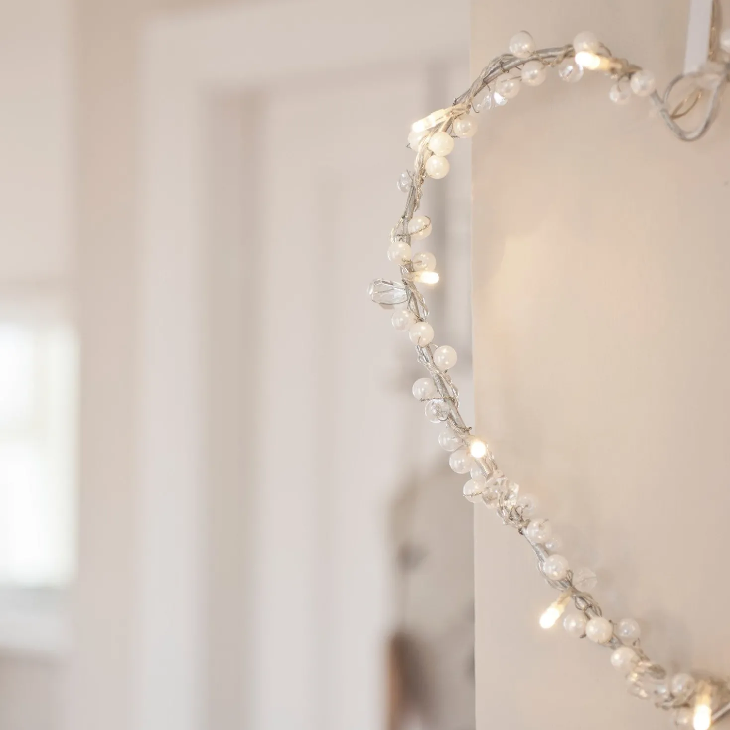 10er LED Lichterkranz Herz warmweiß batteriebetrieben