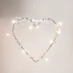 10er LED Lichterkranz Herz warmweiß batteriebetrieben