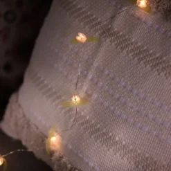 20er LED Micro Lichterkette außen pinke Rosen