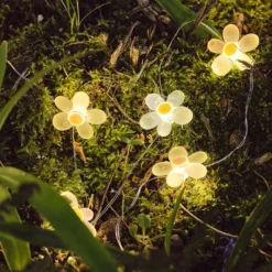 20er LED Micro Lichterkette außen Gänseblümchen