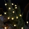 50er LED Micro Lichterkette außen Sterne aus Gummi warmweiß