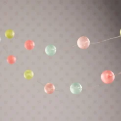 20er LED Micro Lichterkette bunte pastell Kugeln