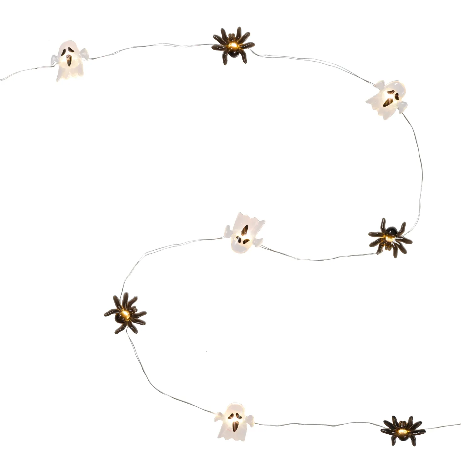 20er LED Micro Lichterkette Geister und Spinnen