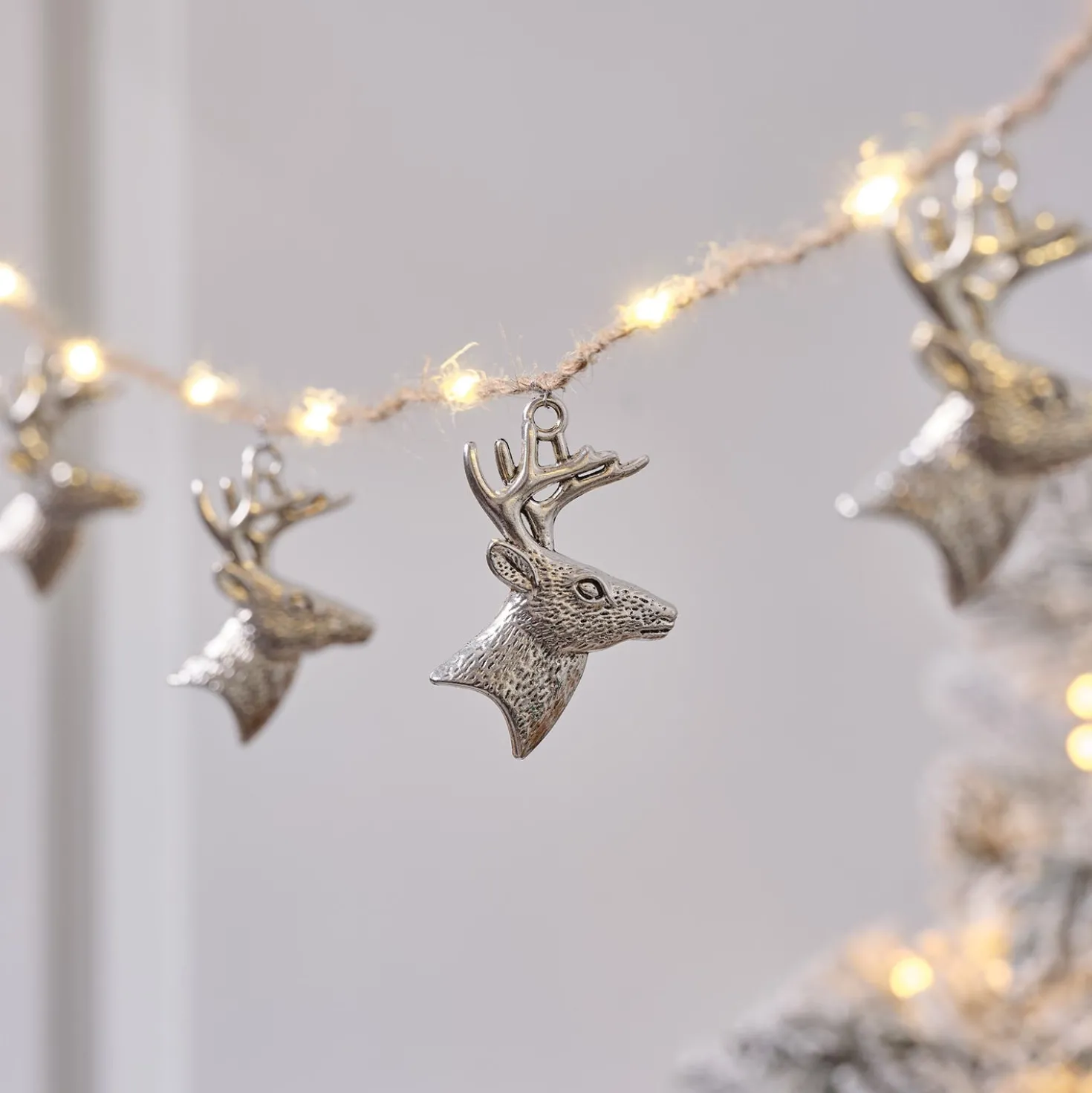 10er LED-Mikro-Weihnachtslichterkette Rentiere