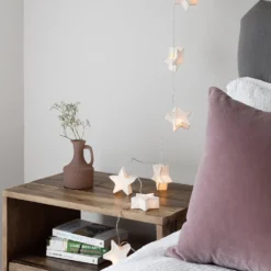 10er LED Papier Stern Lichterkette Batterie