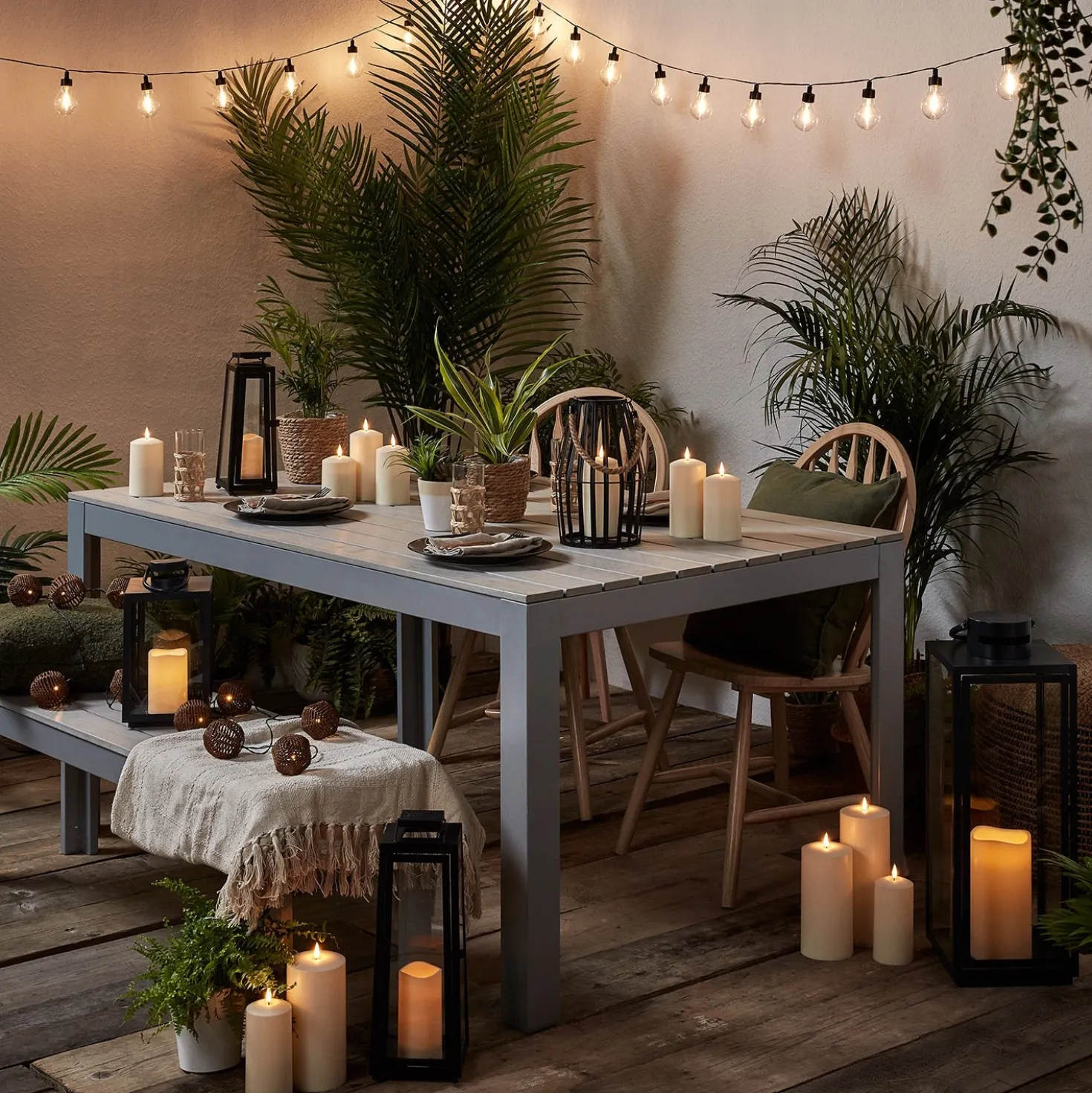 20er LED Party Lichterkette Retro Outdoor batteriebetrieben