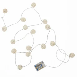 16er LED Rattan Lichterkette warmweiß Batteriebetrieb