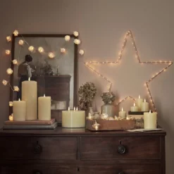20er LED Rosen Lichterkette warmweiß batteriebetrieben