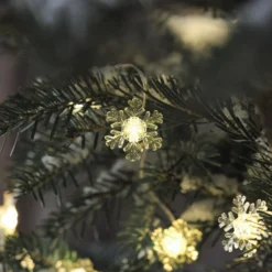 50er LED Schneeflocken Lichterkette außen