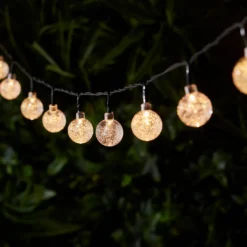 40er LED Solar Lichterkette Bubble Ball warmweiß