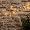 50er LED Solar Lichterkette warmweiß USB wiederaufladbar