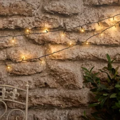 50er LED Solar Lichterkette warmweiß USB wiederaufladbar