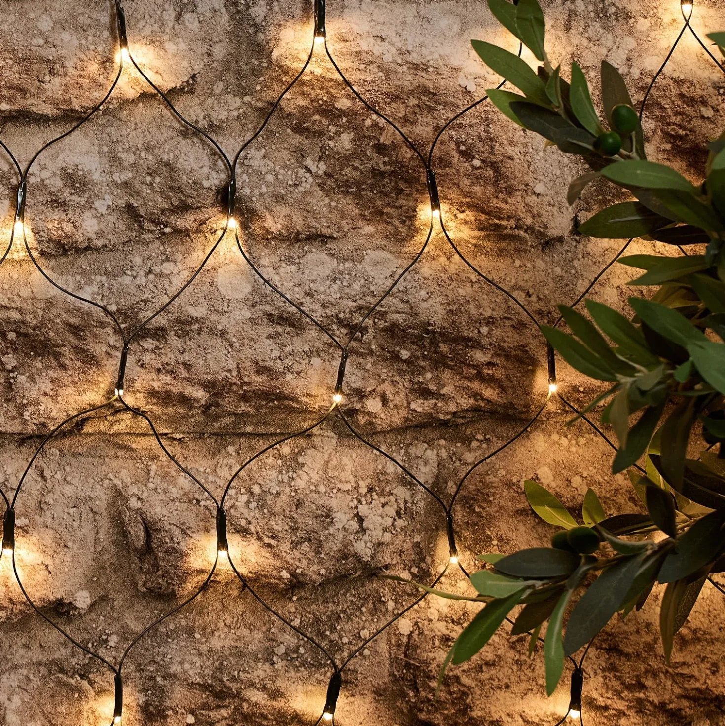 100er LED Solar Lichternetz warmweiß USB wiederaufladbar 1 x 1m