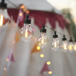 20er LED Solar Party Lichterkette Retro