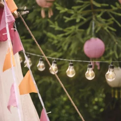 20er LED Solar Party Lichterkette Retro