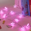 30er LED Sternenlichterkette pink