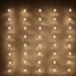 40er LED Sternen Lichtervorhang warmweiß 1 x 1,2m Innen