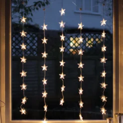 40er LED Sternen Lichtervorhang warmweiß 1 x 1,2m Innen