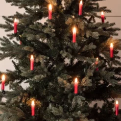 20er LED Weihnachtsbaumkerzen rot
