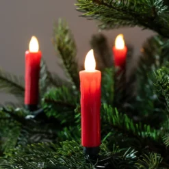 20er LED Weihnachtsbaumkerzen rot