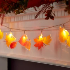 12er Lichterkette Herbstblätter