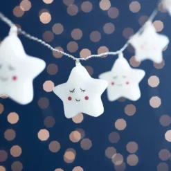 12er Lichterkette Sterne für Kinderzimmer Batteriebetrieb