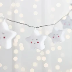 12er Lichterkette Sterne für Kinderzimmer Batteriebetrieb