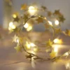 40er Micro LED Girlande goldene Stoff Sterne