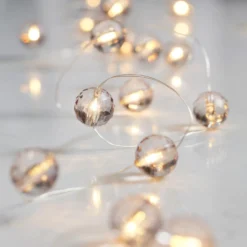 20er Micro Lichterkette Perlen warmweiß