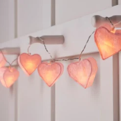 10er Papier Herzen Lichterkette Batterie