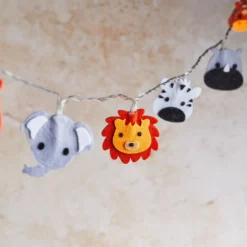 16er Safari Lichterkette Kinderzimmer aus Filz