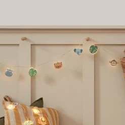 12er Safari Lichterkette Kinderzimmer aus Holz