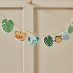 12er Safari Lichterkette Kinderzimmer aus Holz
