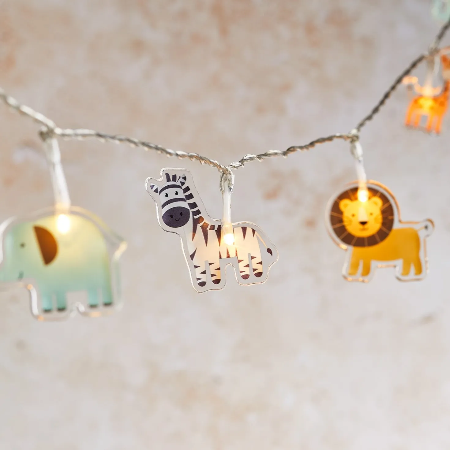 12er Safari Lichterkette Kinderzimmer