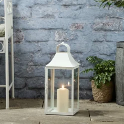 4er Set Albury Gartenlaternen weiß mit TruGlow® Outdoor Kerzen