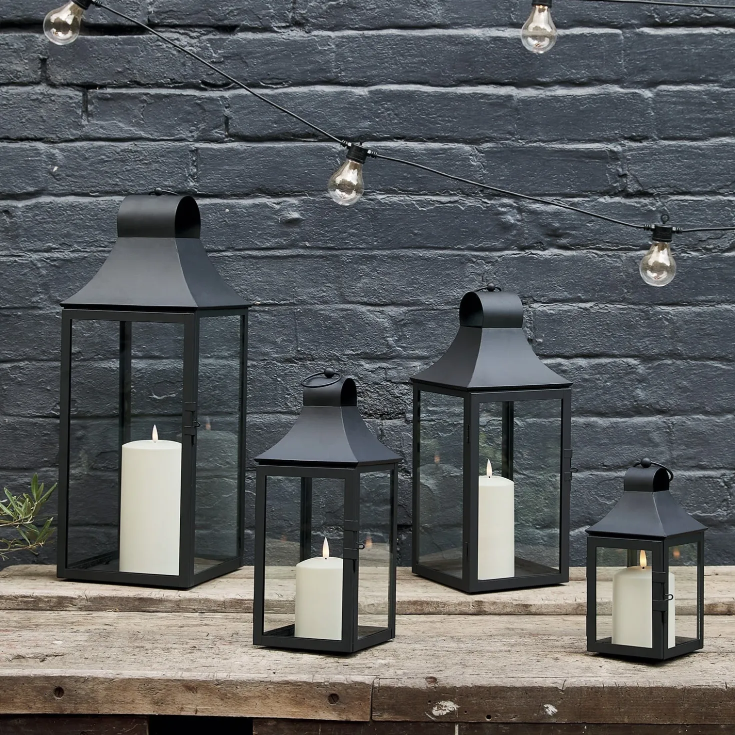 4er Set Albury Gartenlaternen mit TruGlow® Outdoor Kerzen