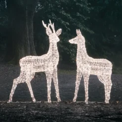 2er Set Bicolor LED-Rentiere Hirsch & Hirschkuh XL Swinsty