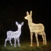 2er Set Bicolor LED-Rentiere Hirschkuh & Rehkitz L Swinsty