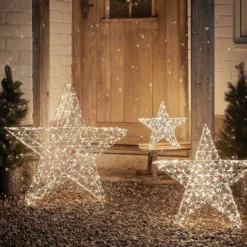 3er Set Bicolor LED Sterne Weihnachtsdeko außen