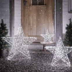 3er Set Bicolor LED Sterne Weihnachtsdeko außen